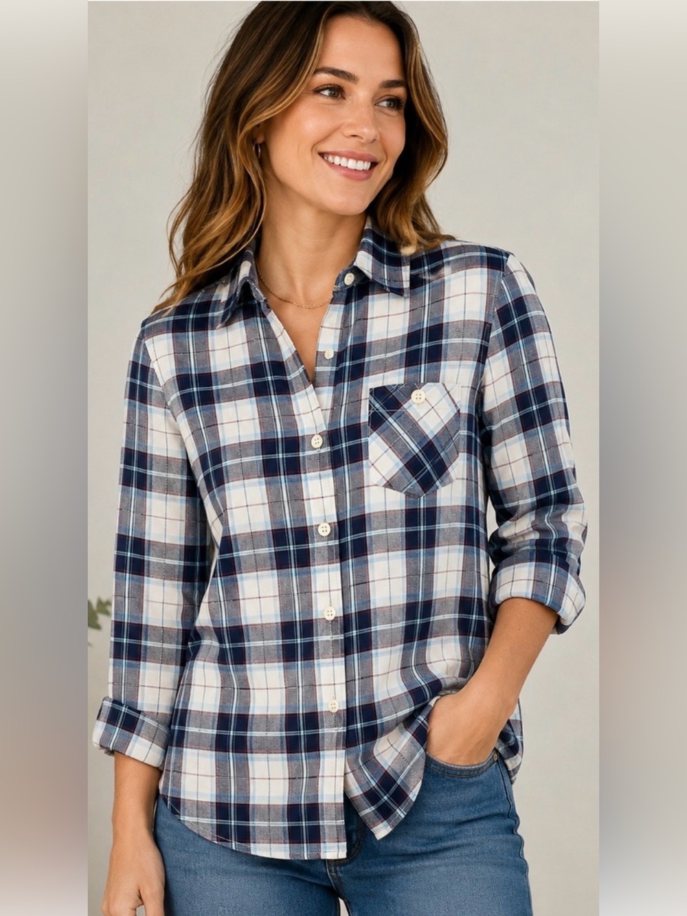 UNTUCKit Sorbo Shirt Plaid Button Down Long Sleeve 14 Regular NWT